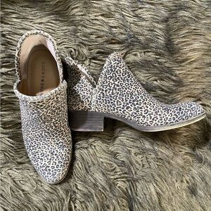 Lucky Brand Women's Animal Print Ankle Boots